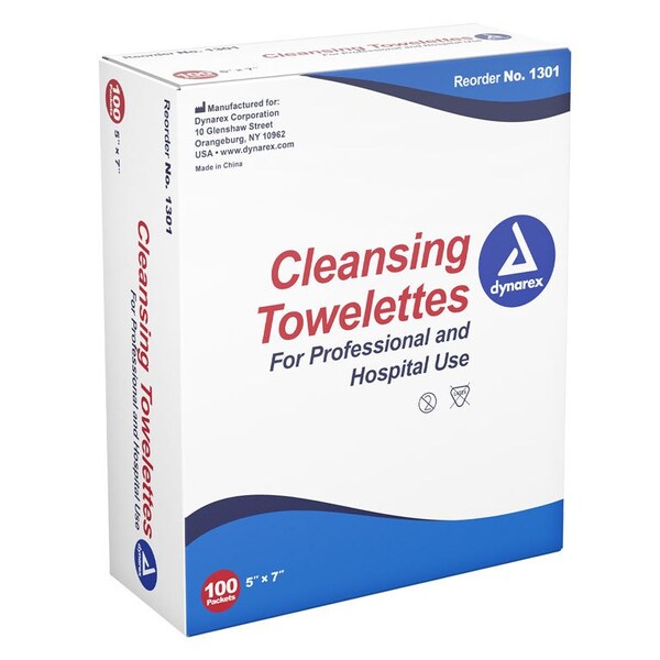 Dynarex Cleansing Towelette, 5 in. x 7 in., 100PK 1301 - main